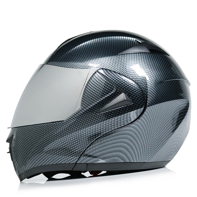 Motorcycle Uncovered Helmet Carbon Fiber Double Mirror Electric Bike Helmet Men and Women