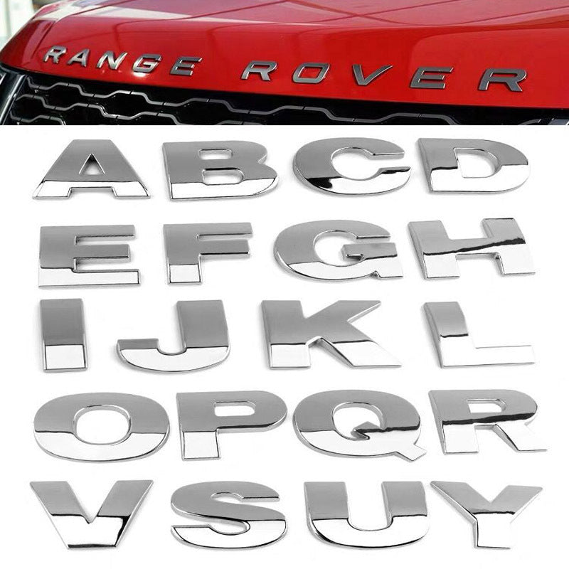 Large number car tail letter label, car personality letter sticker