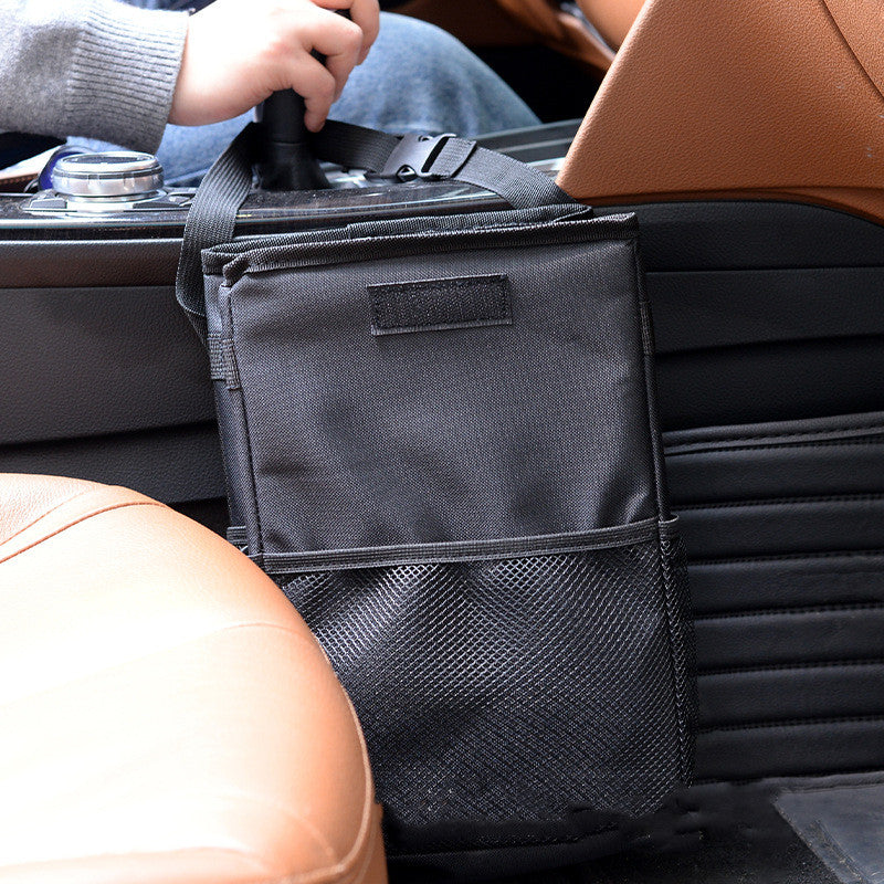Foldable Storage Box For Car Trash Can With Lid