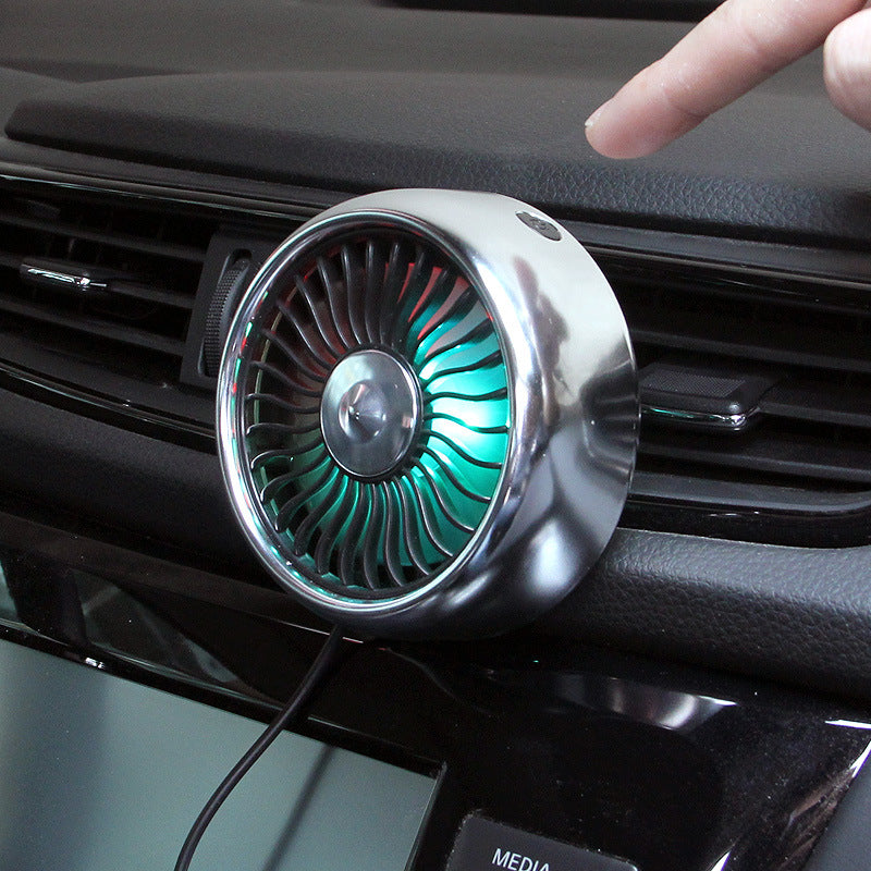 Car Usb Fan Air Outlet Lighting Creative Car Interior Car Auto Supplies