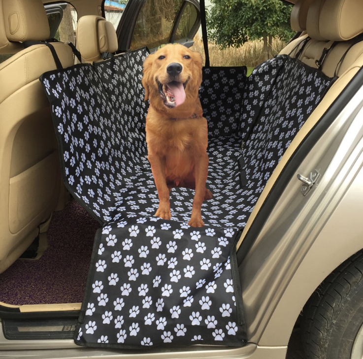 Footprint Dog Transporters Waterproof Back Back Pet Dog Seat Car Mat Cover Hammock Protector With Safety Belt D1010